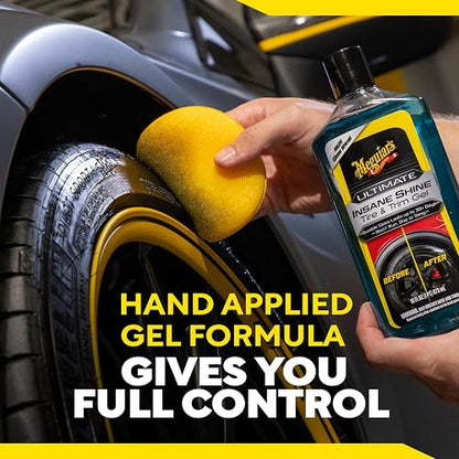 Meguiar's, Gel para Brillo de Neumáticos y Molduras Ultimate Insane, G262016, 473ml.