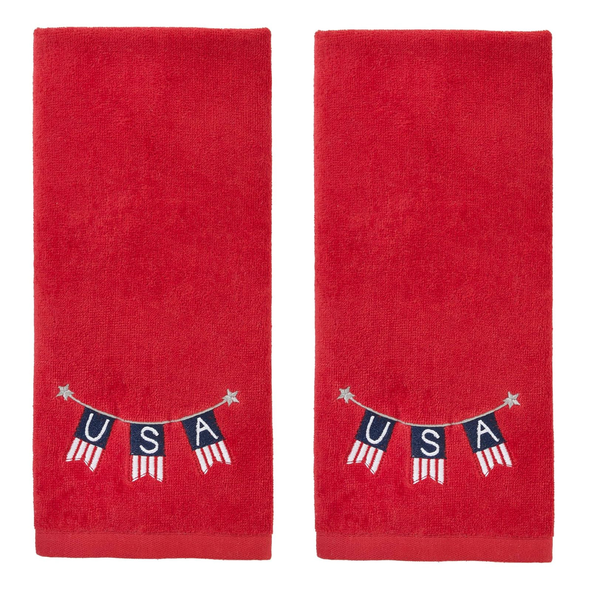 SKL HOME by Saturday Knight Ltd. USA Banner Toalla de Mano, Paquete de 2, Rojo