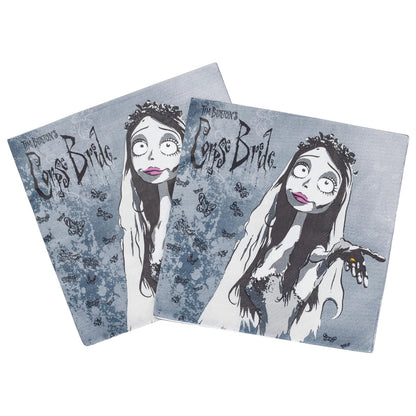 Silver Buffalo Tim Burton's Corpse Bride Paquete de 32 platos y servilletas desechables para fiestas