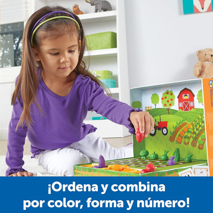 Learning Resources Veggie Farm Sorting Set, Hortaliza para Niños, Juguetes de Vegetales, 41 Piezas, Edades 3+
