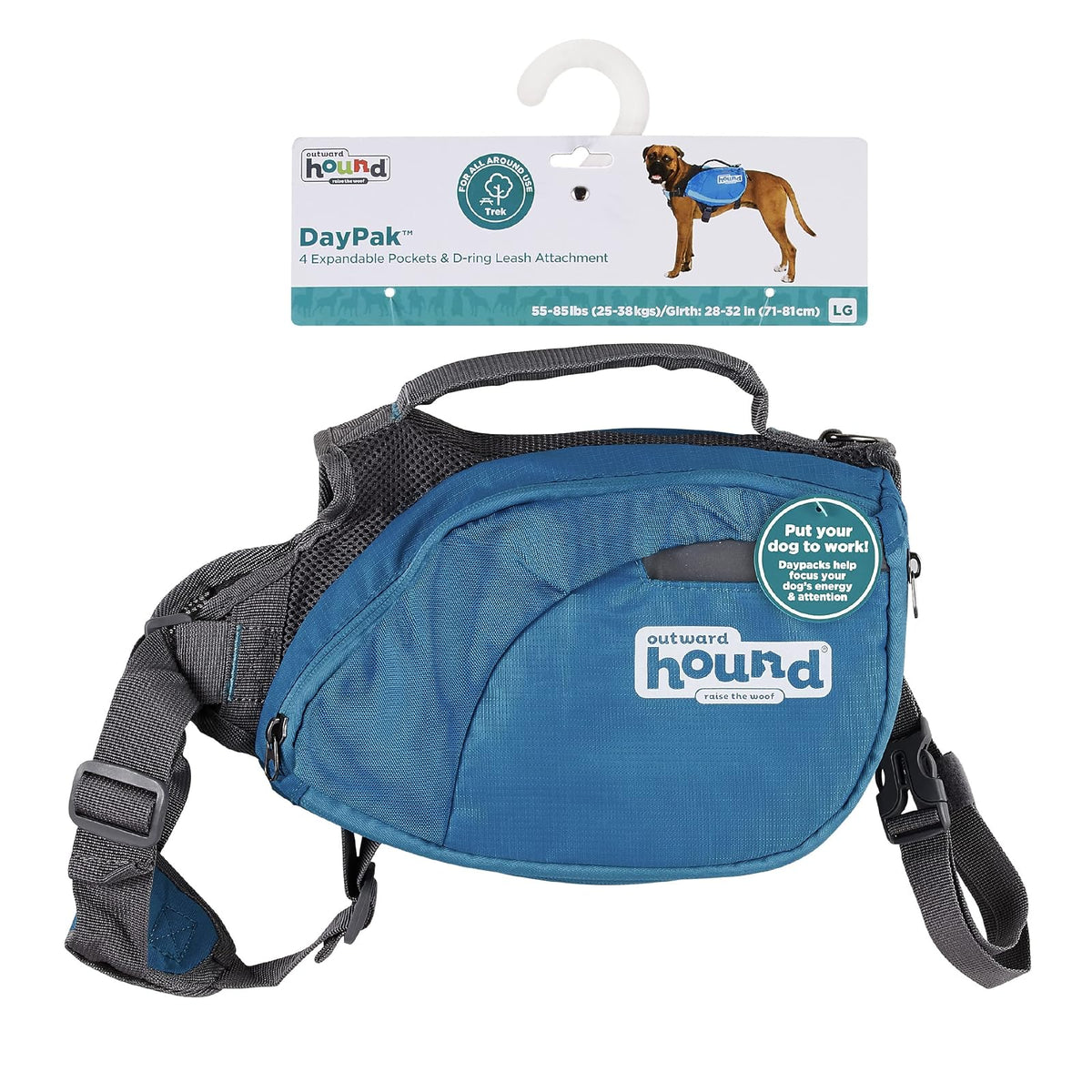 Mochila para perros Daypak de Outward Hound, Azul, Large