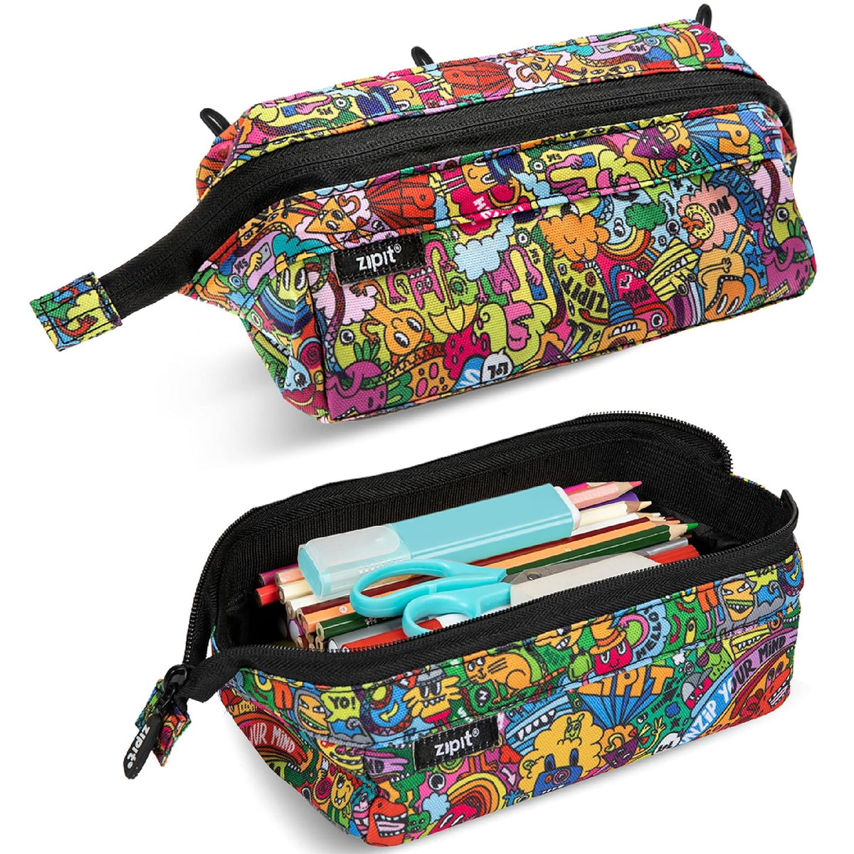 ZIPIT Lenny - Estuche para lápices de gran capacidad, bolsa para lápices, para escuela, universidad y oficina