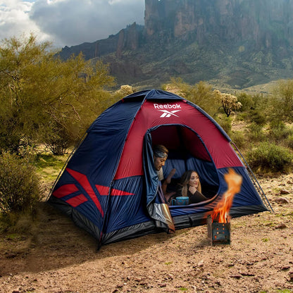 Reebok - Casa de Campaña para 2 Personas, Edicion 2XT, Color Azul/Rojo