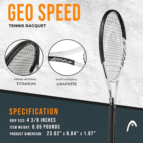 HEAD Geo Speed - Raqueta de Tenis para Adultos – Raqueta de Equilibrio de luz preencordada de 27.5 Pulgadas
