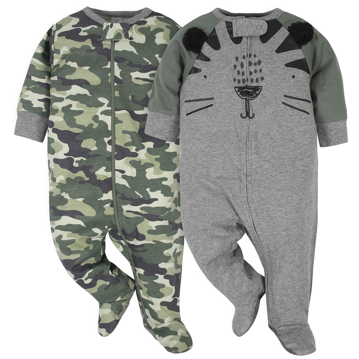 Gerber Baby Boys' 2 Pack Zip Front Sleep 'n Play