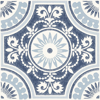 FloorPops Azulejos de Vinilo Ezra | Azul, 12 x 12 pulgadas, 10 azulejos, 10 pies cuadrados