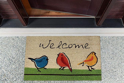 DII Natural Coir Fiber, 18x30" Entry Way Outdoor Door Mat with Non Slip Backing - For the Birds