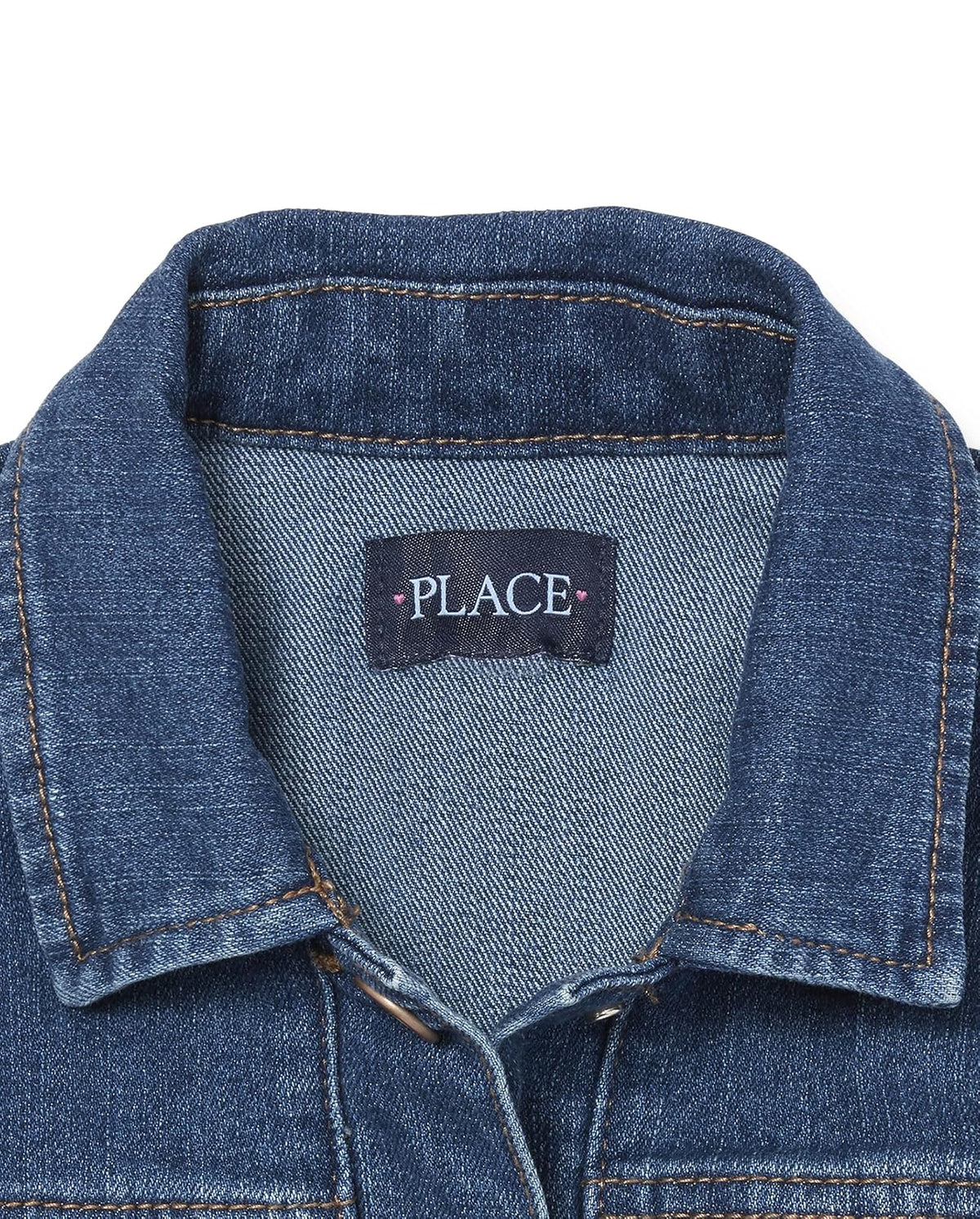 The Childrens Place Big Girls chaqueta mezclilla con parches