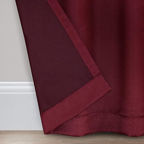 ECLIPSE Cortina térmica sólida para oscurecer la habitación, con Bolsillo para Barra de Cortina para recámara (1 Panel), 54 x 63 Pulgadas, Merlot