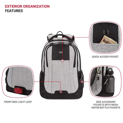 SwissGear Cecil Mochila, Computadora portÃƒ¡til, Heather Gray, Backpack Only
