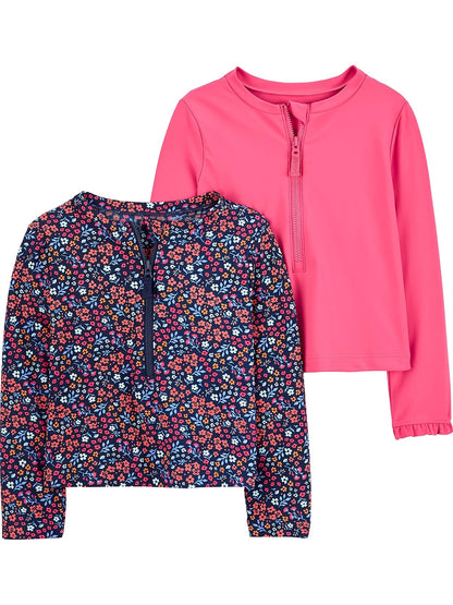 Simple Joys by Carter's 2-Pack Assorted Rashguard Sets Camisa de protección de Sarpullido bebés niñas