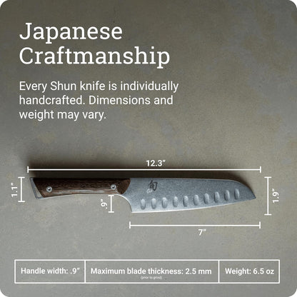 Shun SWT0718 Kanso cuchillo Santoku hueco de 17.78 cm