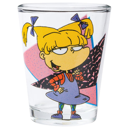Silver Buffalo Nickelodeon Retro con Rocko, Angélica, Stimpy y Arnold Juego de 4 mini vasos de 1.5 onzas