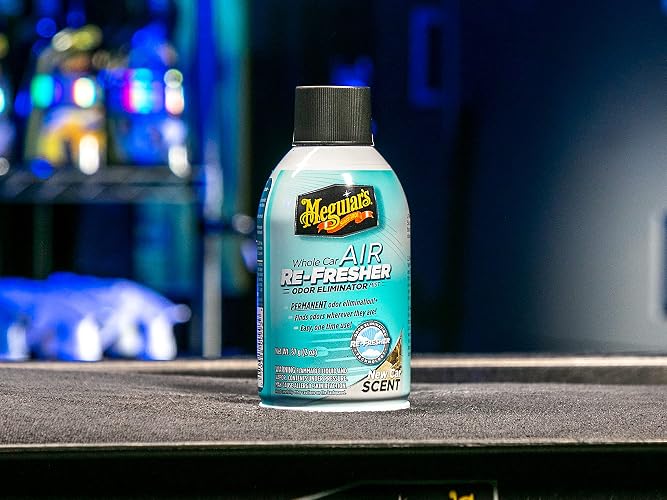 Meguiar's Oficial Air Re-Fresher Sistema Eliminador de Olores y Ambientador New Car G16402, 2 Ounce + Oficial Detallador Para Interiores G13616 473 ml