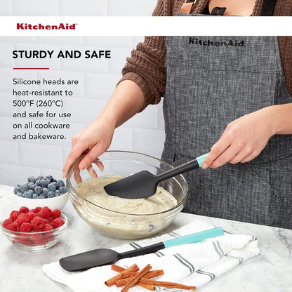 KitchenAid - Juego de espátulas, 2 piezas, Aqua Sky