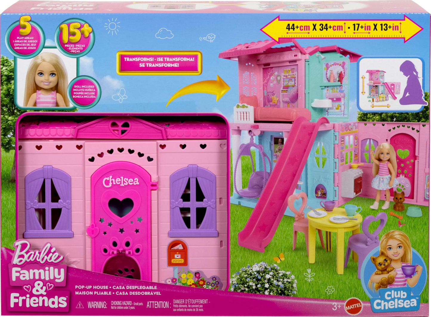 Barbie Casa de Muñecas Casa Transformable de Chelsea para niñas de 3 años en adelante