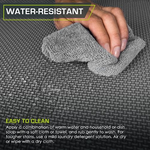 ProsourceFit - Colchoneta de ejercicios , extragruesa, con forma de rompecabezas, de 19 y 25 mm, con baldosas entrelazadas de espuma EVA para proteger y amortiguar el suelo de entrenamiento para el hogar y el equipo de gimnasio