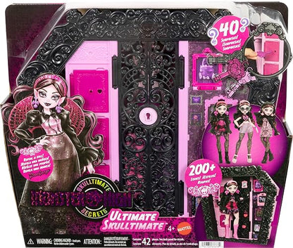 Monster High Set de Juego Ulltimate Skulltimate 4Y+ | Skulltimate Secrets Set de juego con Draculaura y más de 40 accesorios sorpresa de Unboxing como ropa, joyas y carteras