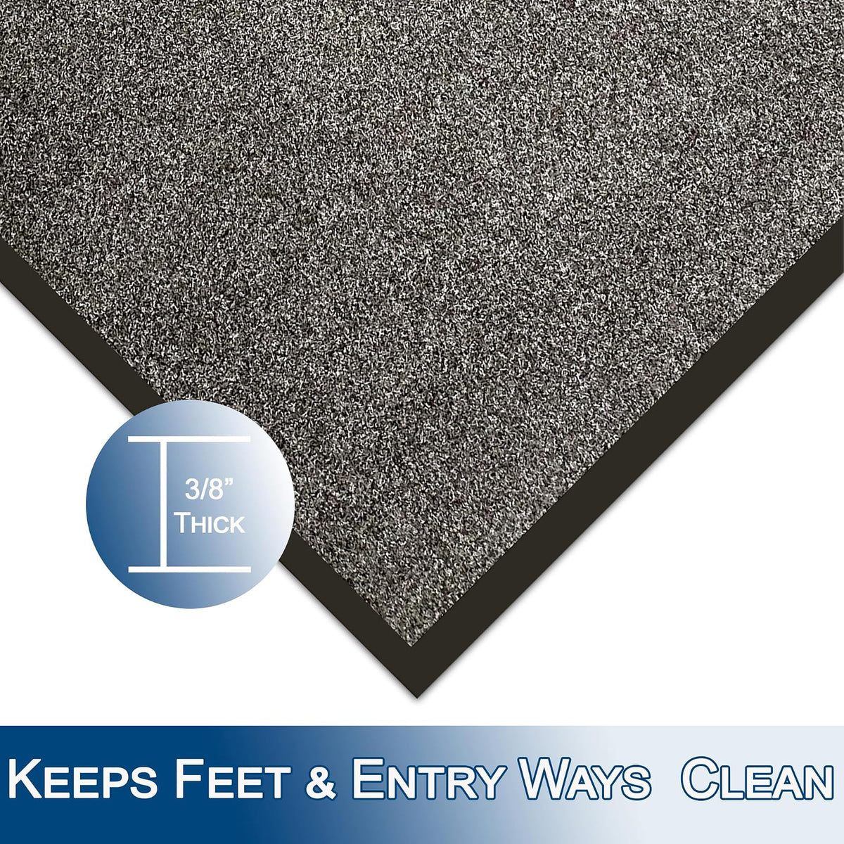 Durable Corporation 654S34CH Wipe-N-Walk - Alfombra de Entrada con Respaldo de Vinilo para Interiores, 3 x 4 pies, Color carbón