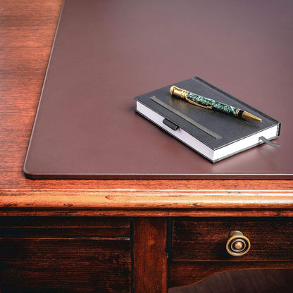 Dacasso P3418 Leather 30" x 19" Desk Mat Without Rails, Chocolate Brown
