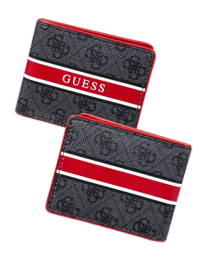 Guess portafolios delgada de piel para hombre
