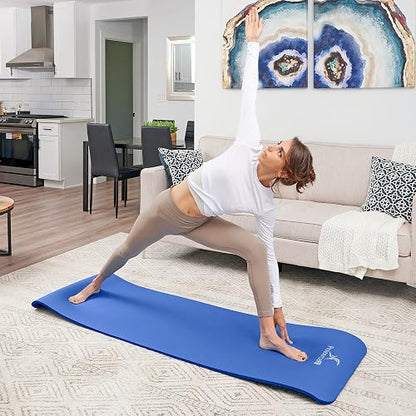 ProsourceFit - Esterilla de Yoga Extra Gruesa con Espuma Cómoda y Correa de Transporte - 1,3 cm de Espesor x 180 cm de Largo