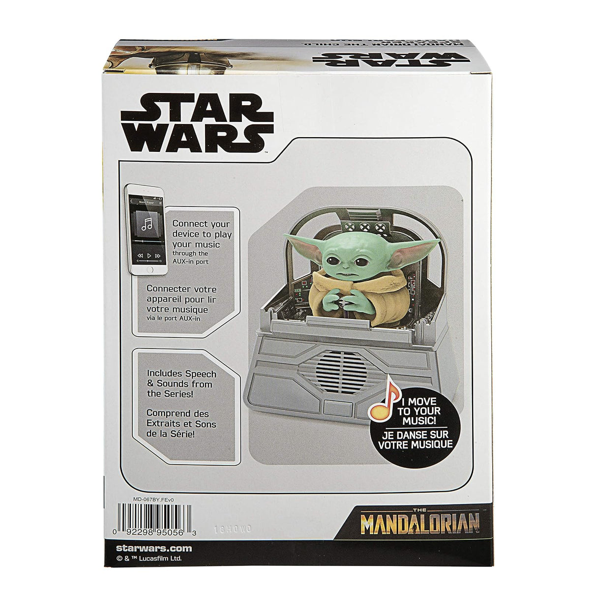 eKids Star Wars The Child Animatronic Discurso y Sonidos con Altavoz Integrado y Combinaciones activadas por Movimiento, el Juguete mandaloriano para niños a Partir de 4 años, Gris