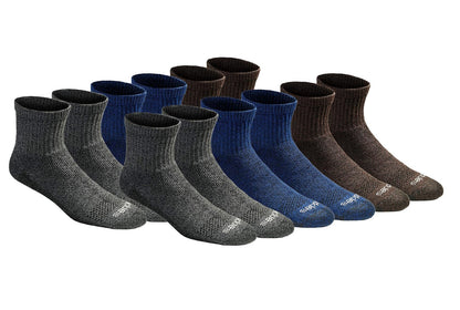 Dickies Calcetines Dri-Tech Control de Humedad para Hombre - G - Grey - Blue - Brown (12 Pairs)