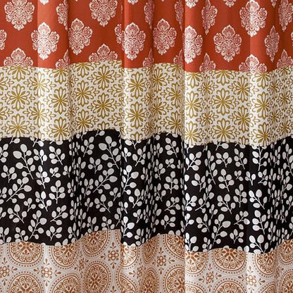 Lush Decor Par de Cortinas de Ventana de Rayas Bohemias Coloridas con diseño Atrevido, 52 Pulgadas de Ancho x 84 Pulgadas de Largo, Turquesa y Naranja
