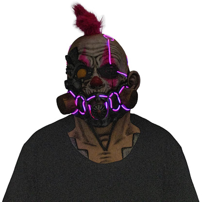 Ghoulish Productions Máscara De Látex Clown Muzzle, Accesorio Pink Payaso Luminoso, Disfraz Aterrador Halloween y Fiestas Temáticas, Cosplay Ciberpunk Clown, Diseño Artesanal Máscara Luminosa