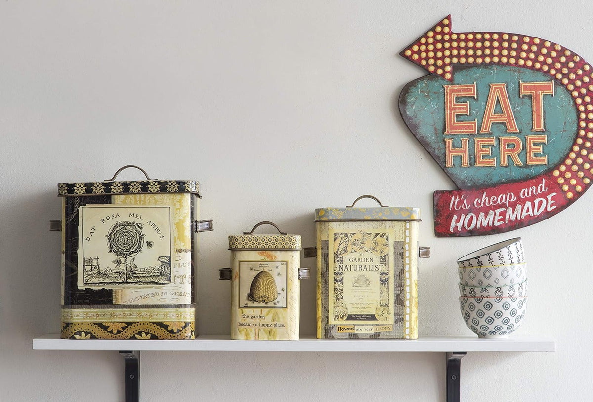 Creative Co-Op DA3913 Tin Eat Here Retro Wall Decor