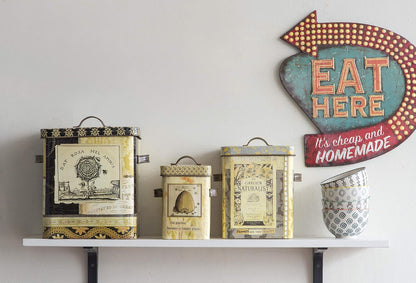 Creative Co-Op DA3913 Tin Eat Here Retro Wall Decor