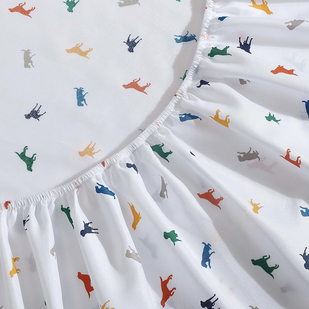 Eddie Bauer Kids - Sábanas Completas, Ropa de Cama Infantil Resistente a Las Manchas, para niños pequeños, diseño de Perros, Individual, Blanco