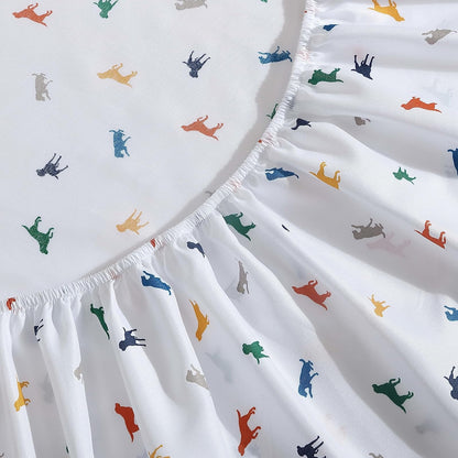 Eddie Bauer Kids - Sábanas Completas, Ropa de Cama Infantil Resistente a Las Manchas, para niños pequeños, diseño de Perros, Individual, Blanco