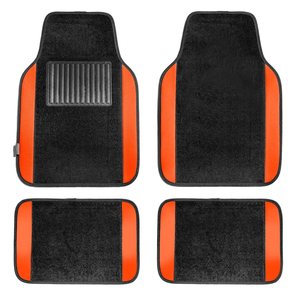 FH Group - Tapetes de Cuero sintético para Automóvil, Resistentes, Rojo/Negro - Orange