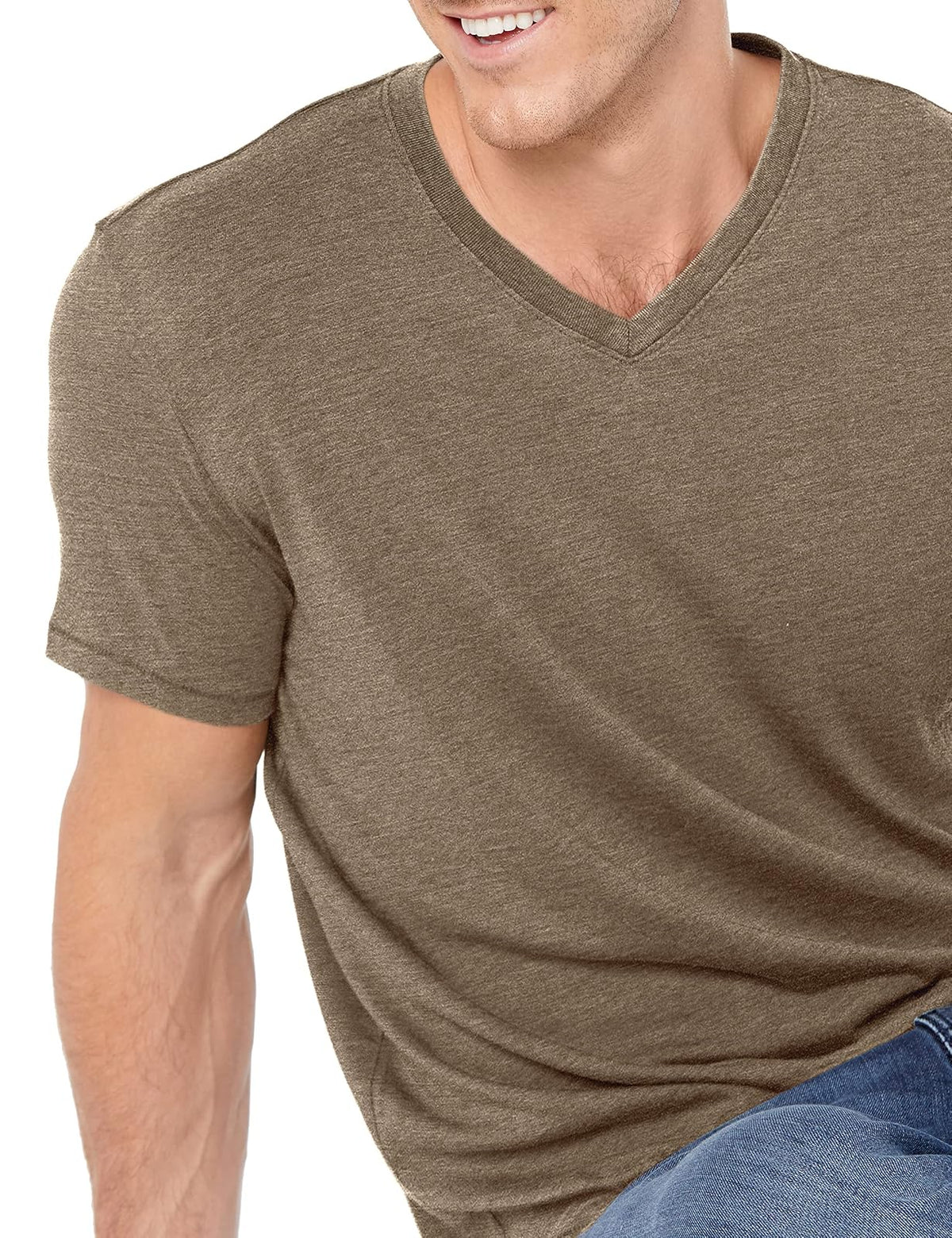 Lucky Brand Venice Burnout Playera con Cuello en V Camiseta para Hombre