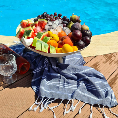 Cacala - Toalla de cocina turca Hand Face Pestemal Fouta para el cuidado del bebé, 23 x 36 pulgadas, azul oscuro