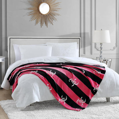 Juicy Couture Cabana - Manta de Felpa de Felpa a Rayas de 50 x 70 Pulgadas, Lujosa Manta de Felpa de Microfibra para máxima Comodidad y Calidez acogedora