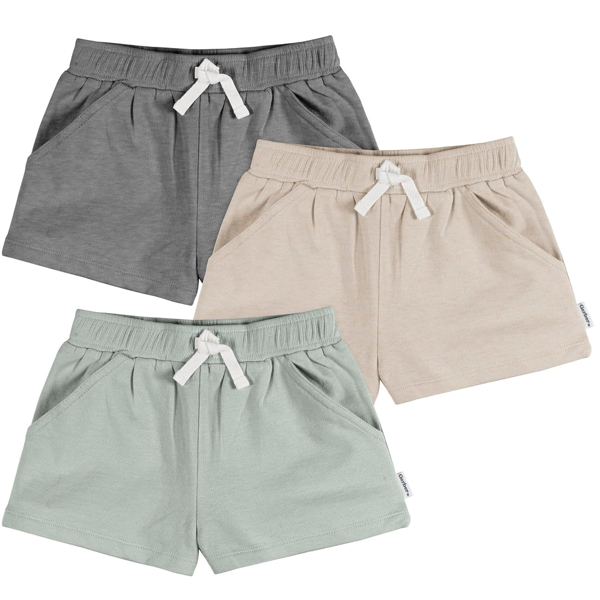 Gerber Short de Punto para Bebé Niña, Paquete de 3 - 2 Años - Varios colores