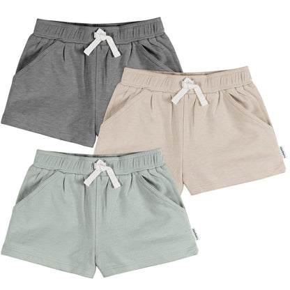 Gerber Short de Punto para Bebé Niña, Paquete de 3 - 2 Años - Varios colores