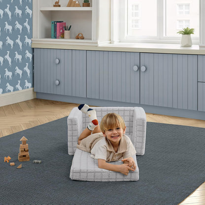 Delta Children Cozee - Silla abatible a cuadros, color gris
