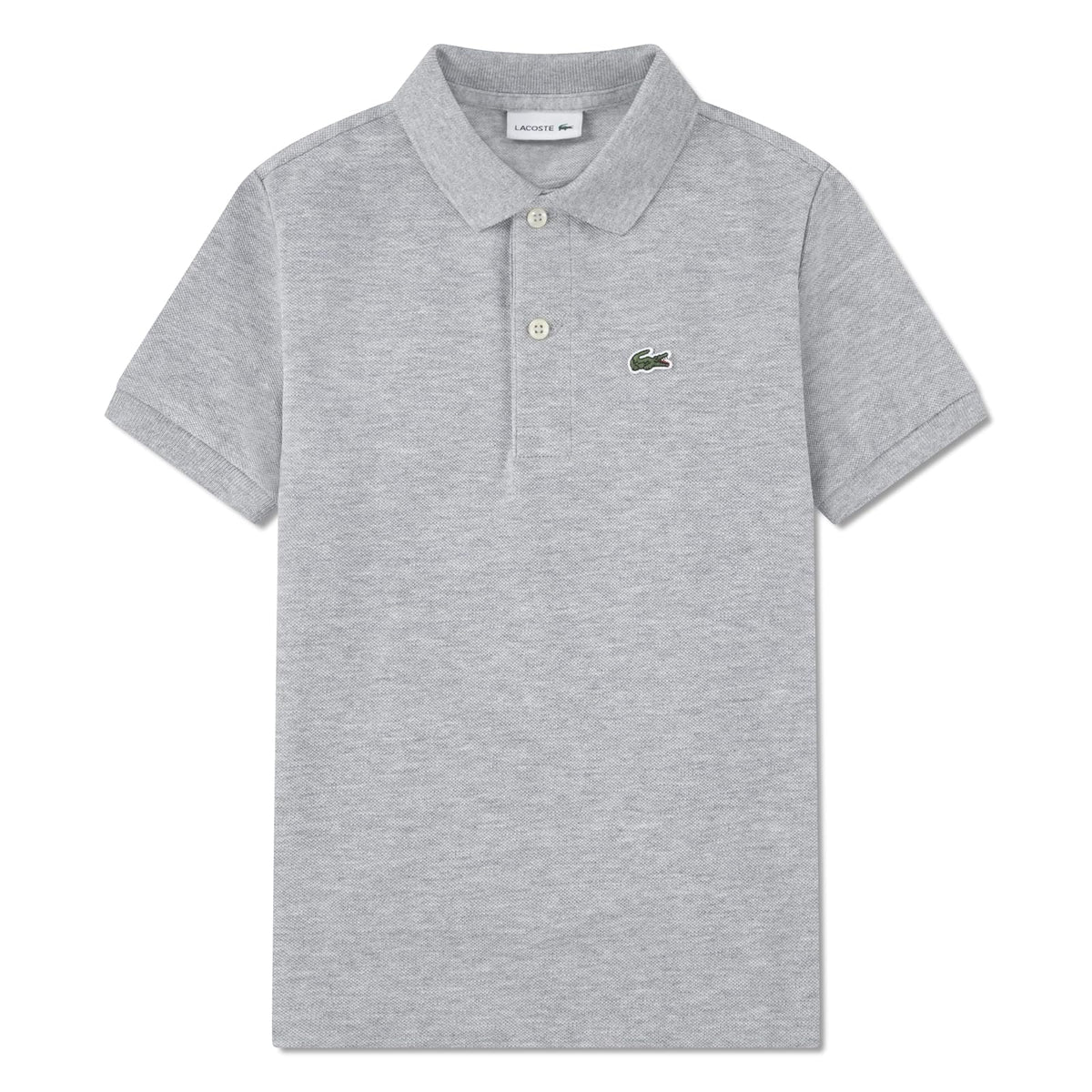 Lacoste Polo Clásico de Piqué Manga Corta para Niño - Plateado jaspeado - 12