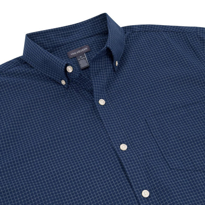 Van Heusen Camisa de Manga Corta sin Arrugas Camisa de Botones para Hombre