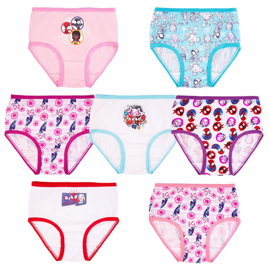 Marvel Spiderman and Ghost Spider Exclusive Toddler 7-Pack of 100% Combed Cotton Panties in Sizes 2/3t, 4t & 5t Ropa Interior Niñas