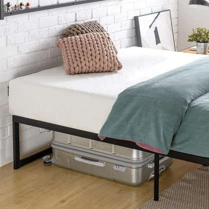 Zinus ABEL | Base de Cama Queen Quick Lock de Metal | Garantía de 5 años | Base de cama queen size con sistema Quick Lock de acero, patas laterales y espacio de almacenamiento bajo la base