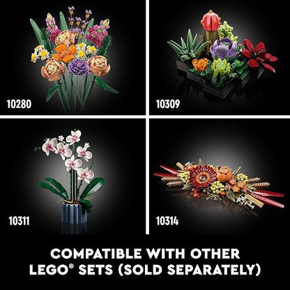 LEGO® Icons 10313 Ramo de Flores Silvestres, Bloques de Construcción para Adultos, Idea Regalo para Mujeres y Hombres, Decoración Hogar u Oficina (939 Piezas)