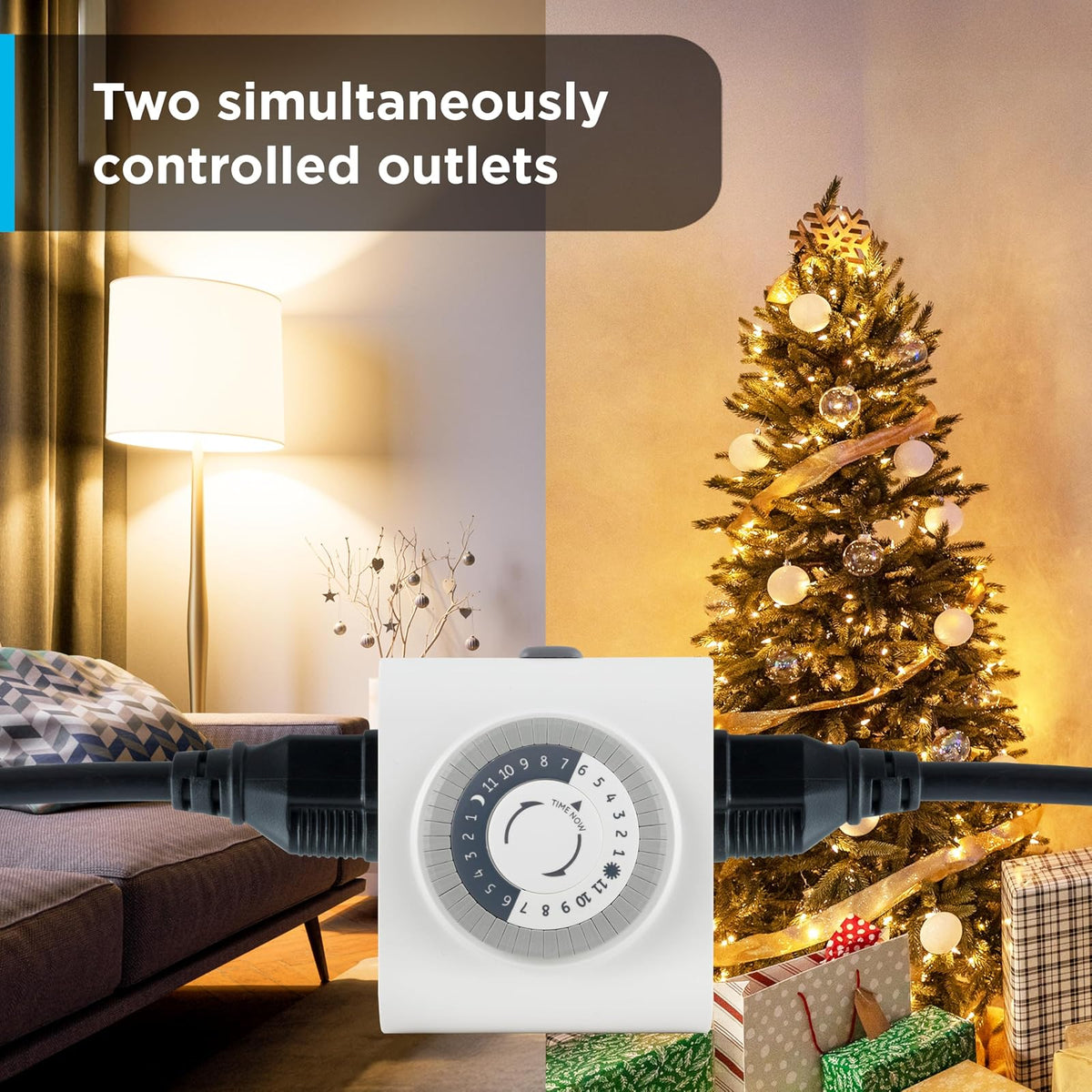 GE 24-Hour Heavy Duty Indoor Plug-in Mechanical Timer, Gray/White
