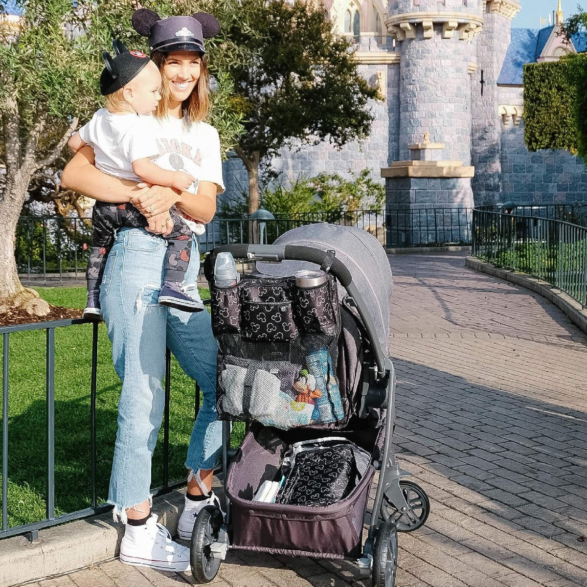 Disney Baby by J.L. Childress Cups 'N Cargo Organizador de carriola universal y accesorio, Mickey Black