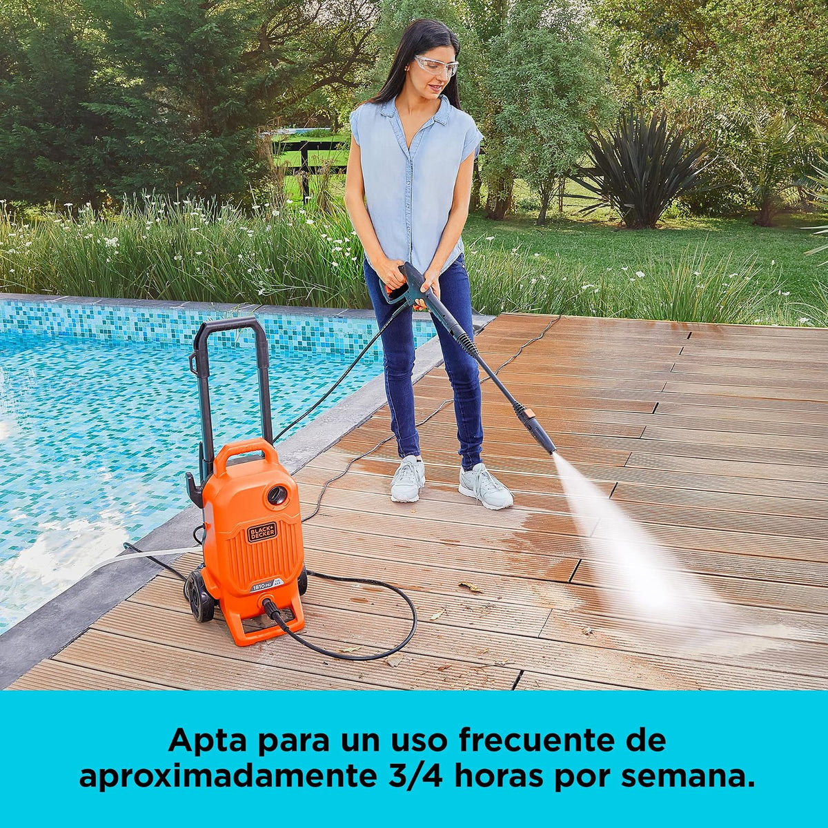 BLACK+DECKER Hidrolavadora de Alta Presión, 1700W, 1810PSI, BEPW1800T
