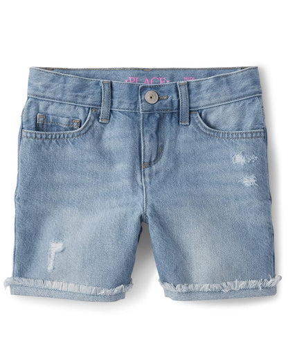The Children's Place Pantalones Cortos Midi de Mezclilla Desgastados Pantalones Cortos para Niñas